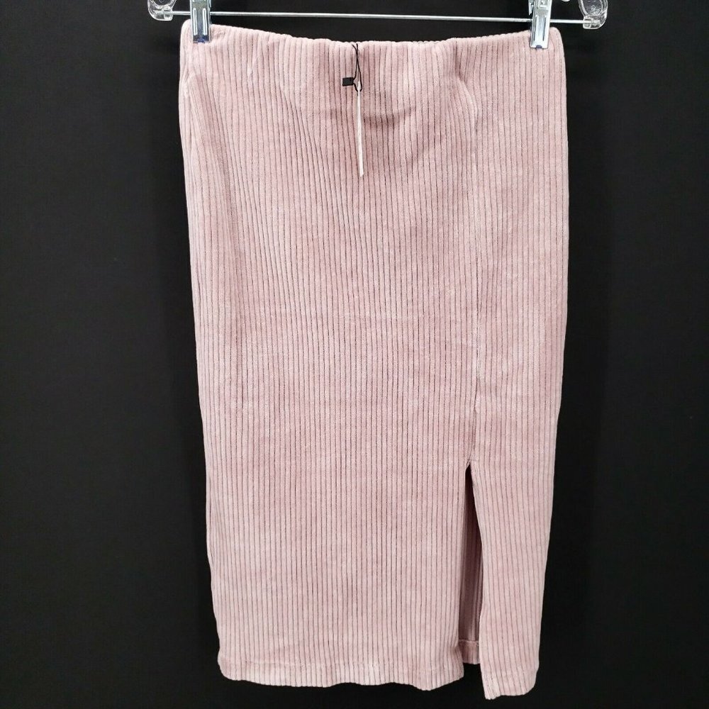 SPARKZ COPENHAGEN Corduroy Pencil Skirt Pale Pink Slit XS S M L